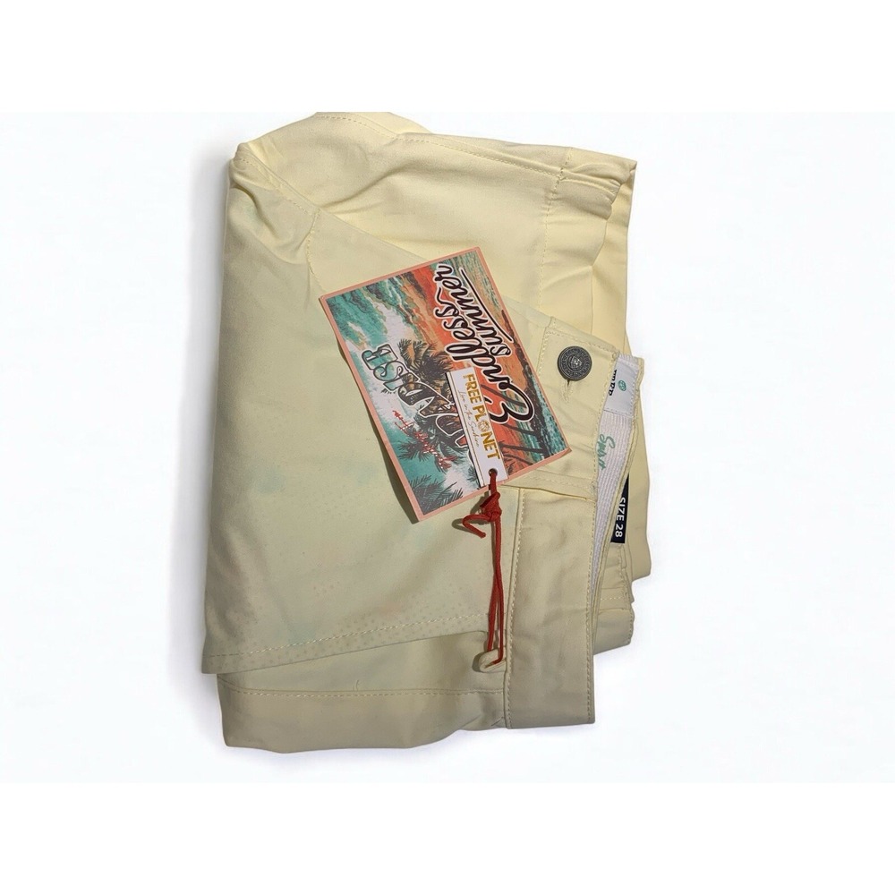 Free Planet Stretch Cotton Eco Twill Lemon Ice Shorts PocketsMen's Sz 28 NWT NEW